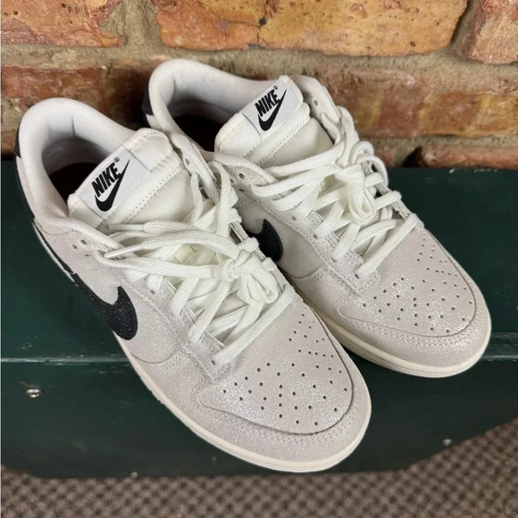 Nike Dunk Low Women’s “White Glittery Suede” Sneakers in Size 9.5 New! - Picture 1 of 2
